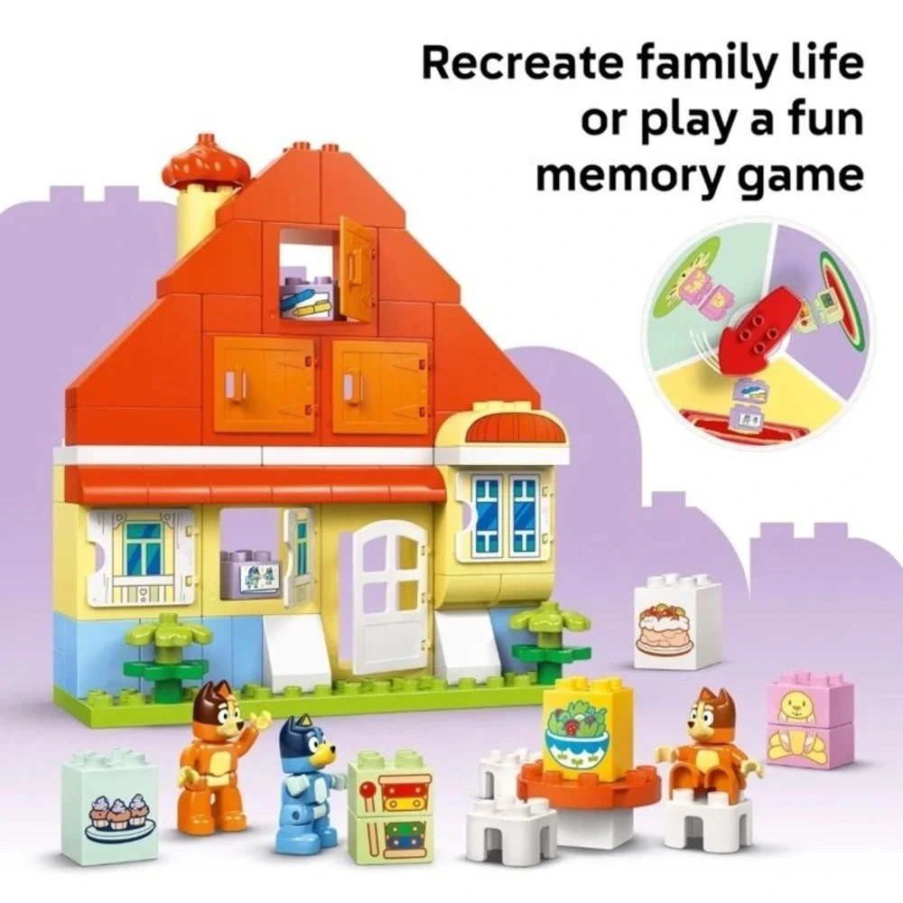 LEGO DUPLO Bluey: Bluey's Family House‎ 10459 with Memory Game Building Toy Set